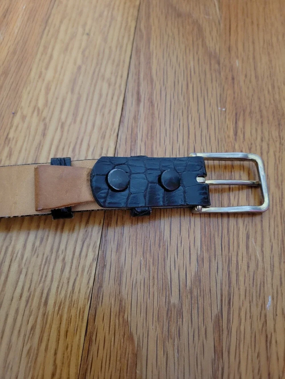 Ceintures Women's Vintage Black Genuine Alligator Belt Size 36 Steerhide Lined
